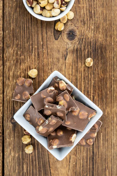 Haselnuss Schokolade Als Detailaufnahme Selektiver Fokus — Stockfoto