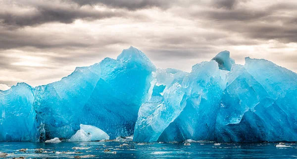 Slavná Ledovcová Laguna Jokulsarlonu Island Při Západu Slunce — Stock fotografie