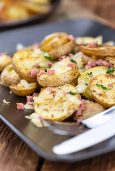 Porción Patatas Fritas Frescas Enfoque Selectivo Primer Plano —  Fotos de Stock