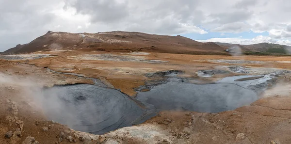 Hverir Geothermal Area Porto Norte Islândia Durante Verão — Fotografia de Stock