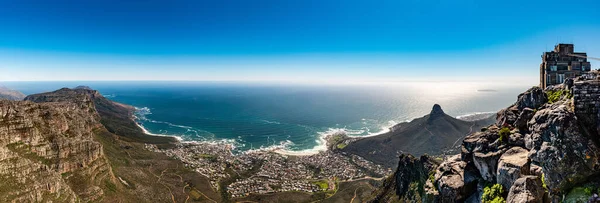 Kış Mevsiminde Masa Dağı Ndan Cape Town Manzarası — Stok fotoğraf