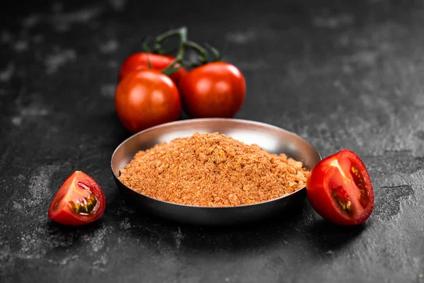 Portion Tomato Powder Detailed Close Shot Selective Focus — Stock Photo, Image