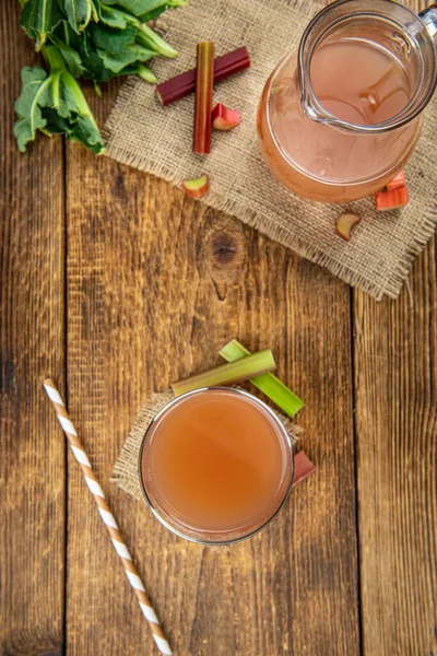 Порція Свіжого Приготовленого Соусу Rhubarb Juice Закритий Кадр Вибірковий Фокус — стокове фото