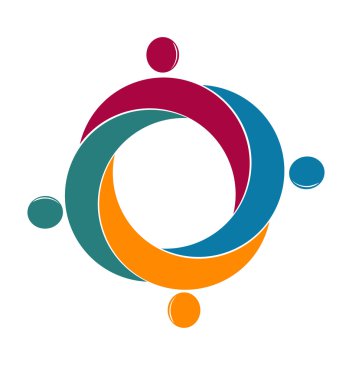 Logo yardım ekip çalışması kavramı