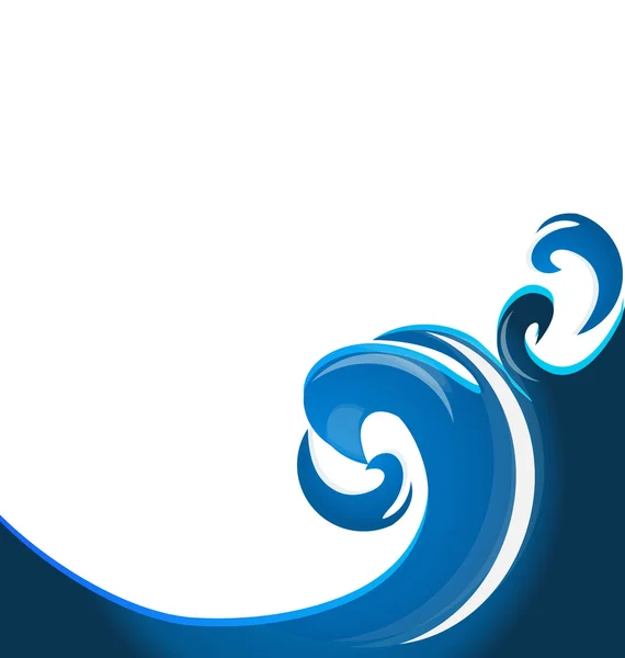 Blue swirly waves logo — Stock Vector