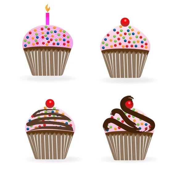 Cupcakes aniversário logotipo aniversário — Vetor de Stock