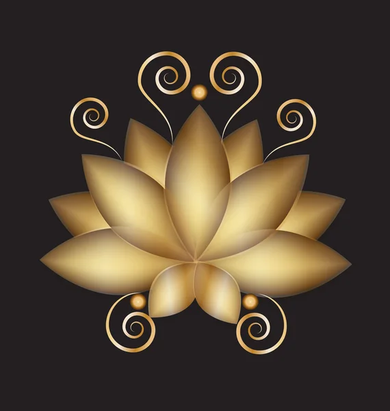 Golden lotus jogi medytacji symbol logo wektorowa — Wektor stockowy