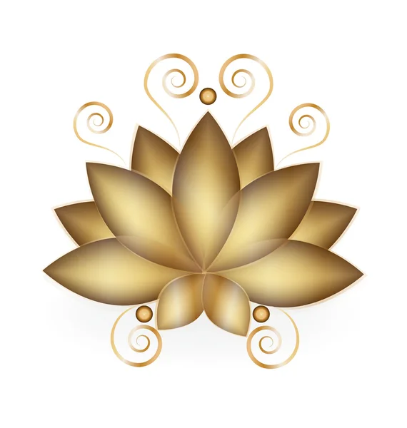 Logo golden lotus yoga — Stock Vector