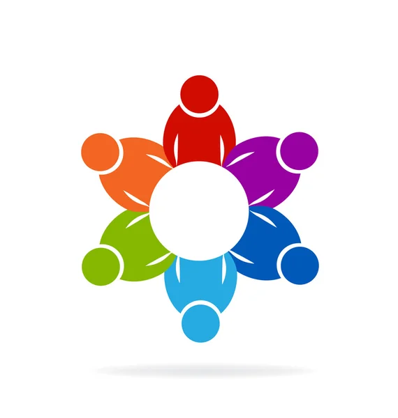 チームワークのビジネス人々 のロゴ — ストックベクタ