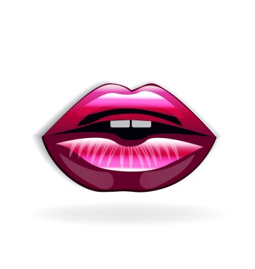 Parlak kadın dudaklar logosu
