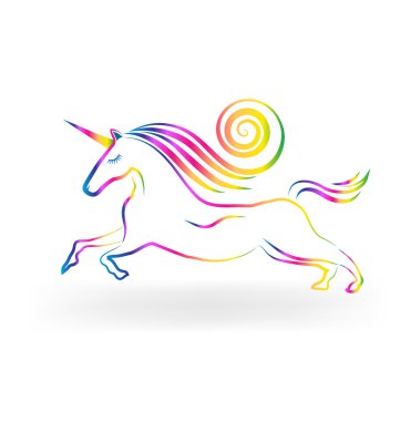 Gökkuşağı tek boynuzlu at logosu