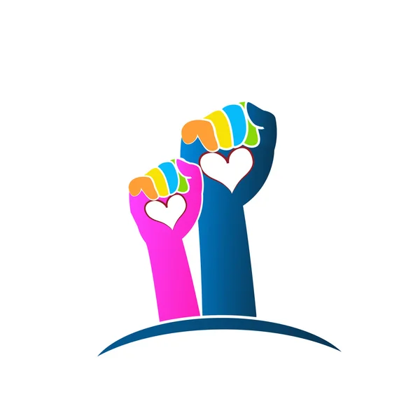 Amour couple mains logo — Image vectorielle