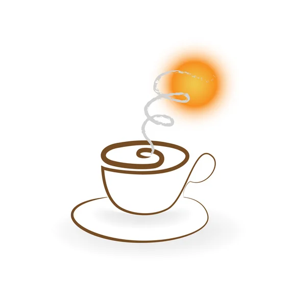 Tourbillon tasse de café logo — Image vectorielle