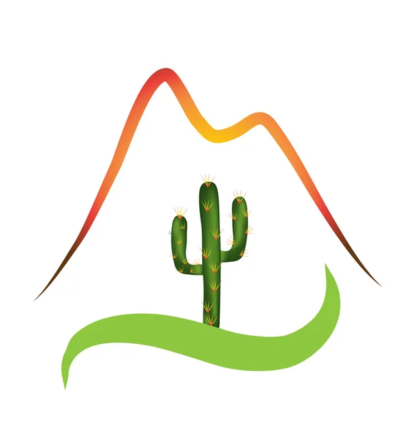 Hegyek és sivatagi logó — Stock Vector