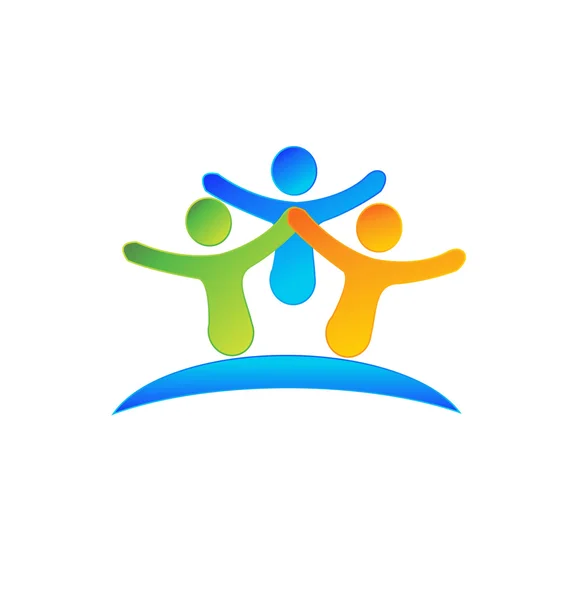Logo teamwerk gelukkige mensen — Stockvector
