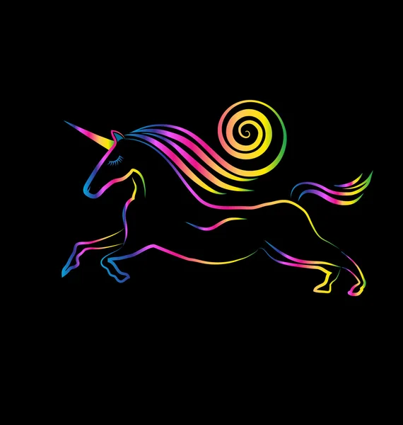 Logo licorne arc-en-ciel — Image vectorielle