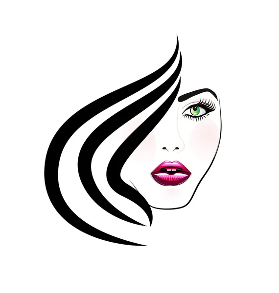 Belleza mujer joven logotipo — Vector de stock