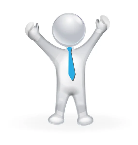 3D enthusiastic man logo — Stock Photo, Image