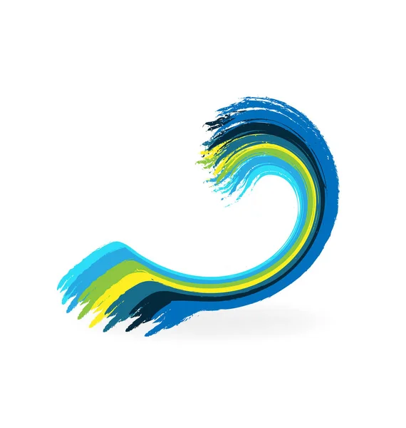 Wave verf aquarel logo — Stockvector