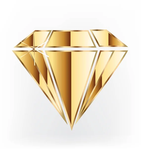 Gold diamond logotyp — Stock vektor