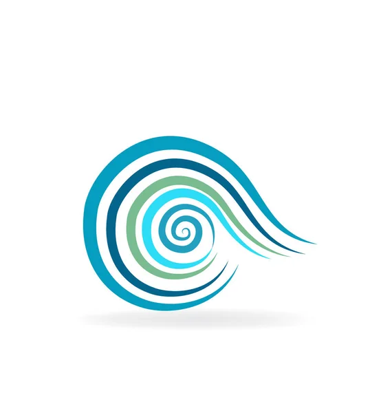 Logo olas de playa — Vector de stock