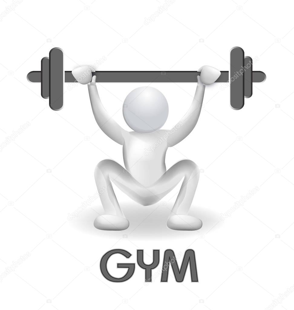 Fitness gym squat exercise logo