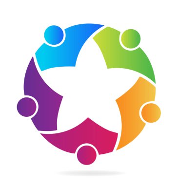 Ekip çalışması yıldız insanlar logosu