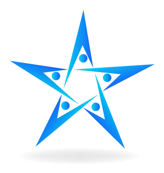 Vector logo of unity star teamwork icon