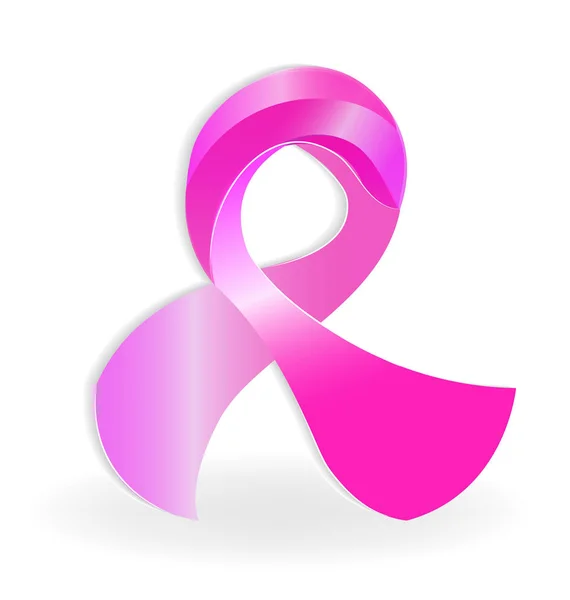 Sensibilizzazione al cancro al seno nastro rosa — Vettoriale Stock
