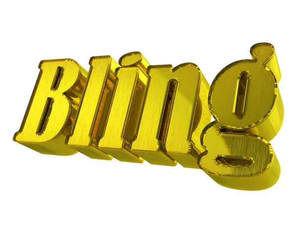 Bling bling word 3d 栏金 — 图库照片