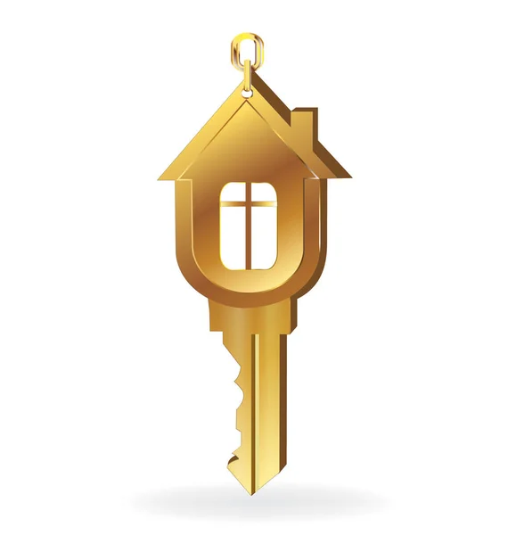 Huis belangrijkste gouden logo — Stockvector