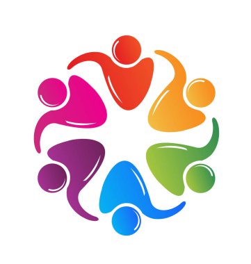 Ekip çalışması sarılma insanlar logosu