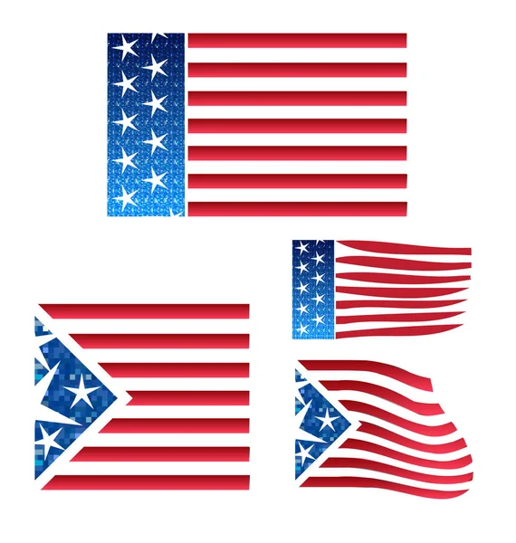 Definir bandeiras americanas dos EUA —  Vetores de Stock