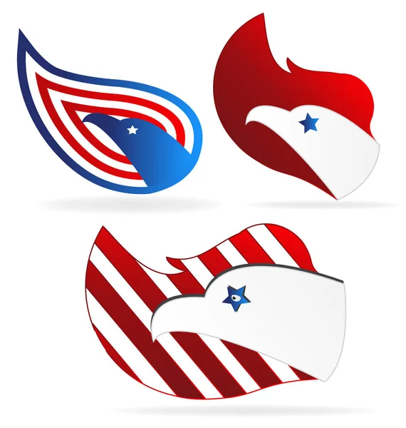 Eagle Usa Icons Set logos — Stockvektor