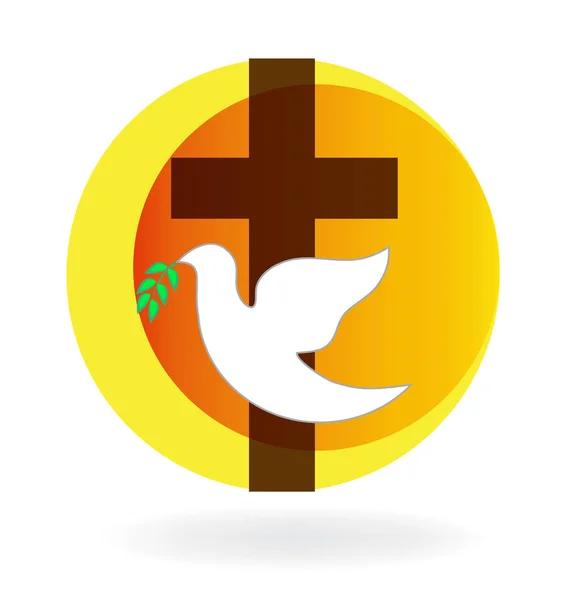 Holy Spirit dove and cross — Stock Vector