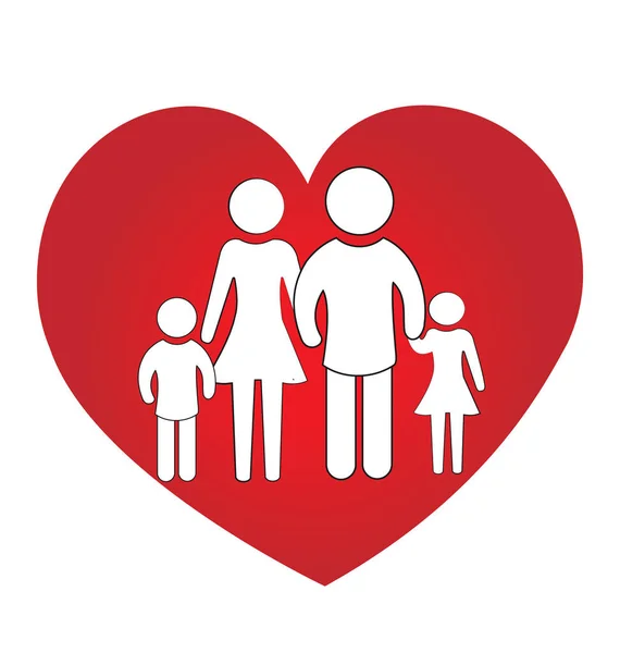 Familie hart liefde begrip van eenheid — Stockvector