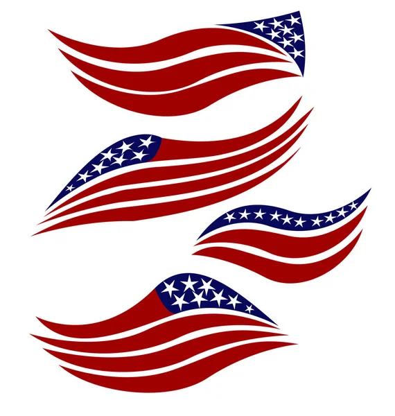 USA stilizált zászlók gyűjtemény — Stock Vector