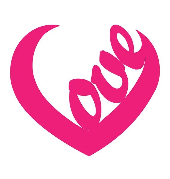 Palabra de amor corazón valentines concepto logo — Vector de stock