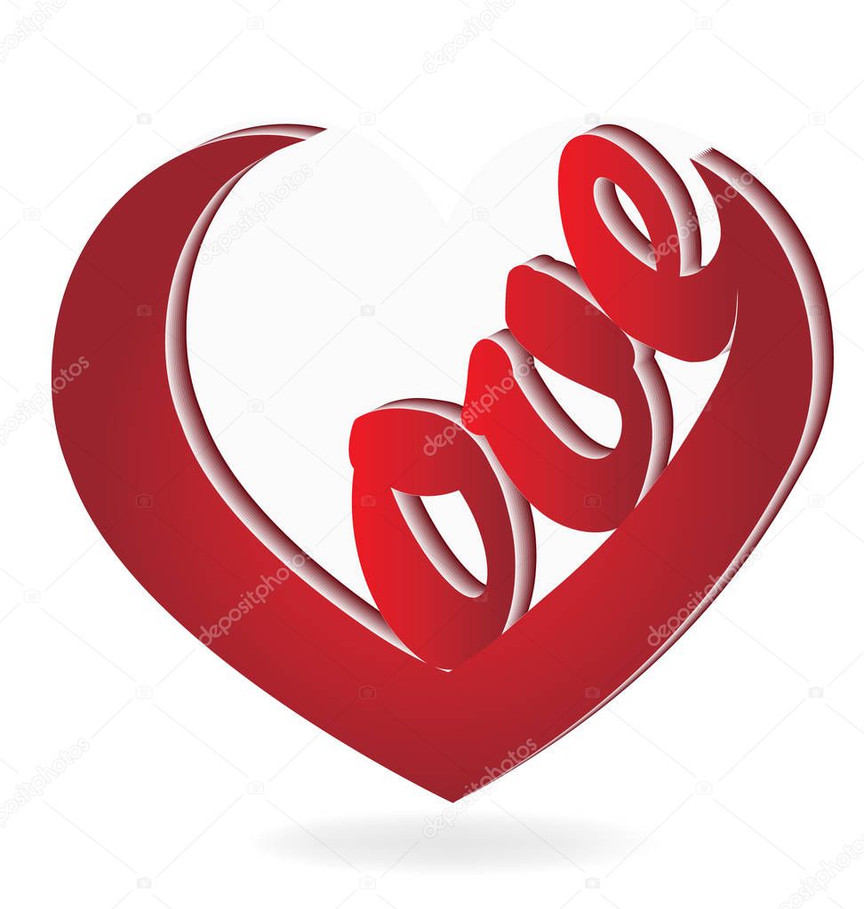 Love heart valentines concept logo vector image