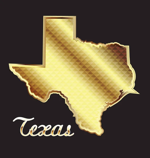 Guld Texas state karta logotyp — Stock vektor