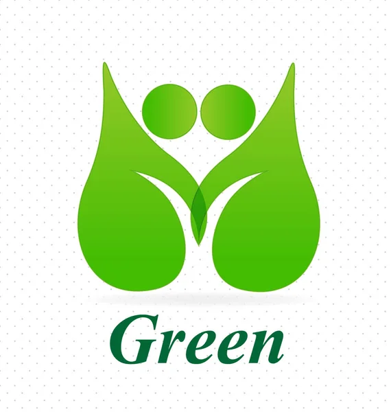 Logo écologique feuilles vertes — Image vectorielle