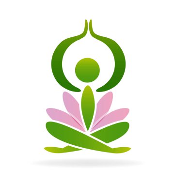 Yoga lotus çiçek logosu 
