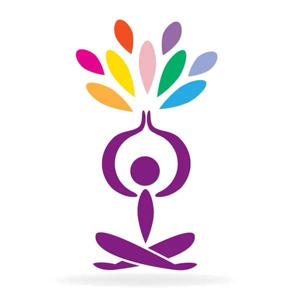 Logo figura yoga — Archivo Imágenes Vectoriales