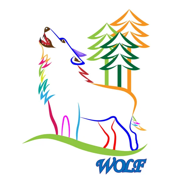 Wolf silhouette logo — Stock Vector