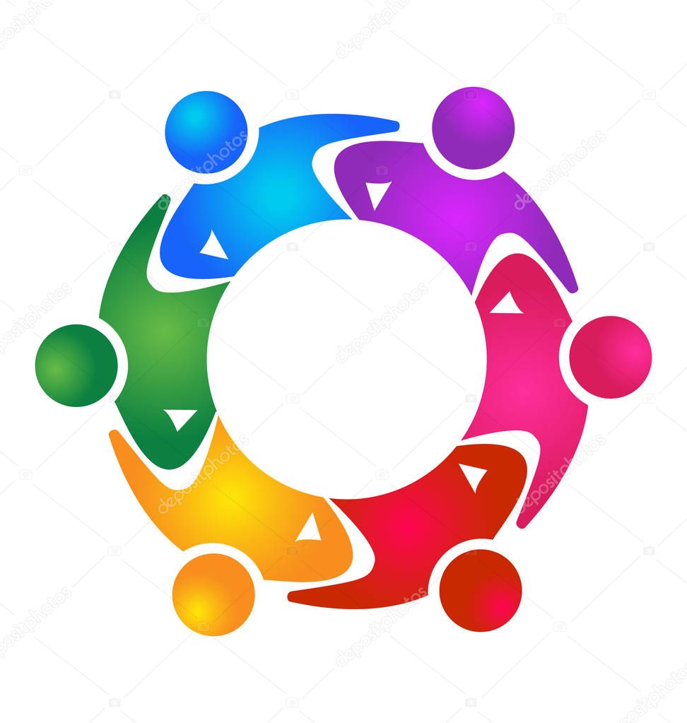 Teamwork unity people logo