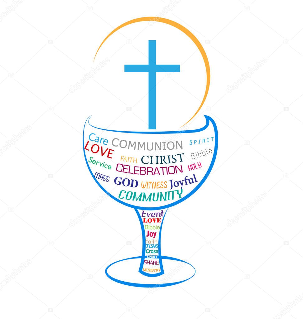 Eucharist Holy Communion symbol of first communion logo