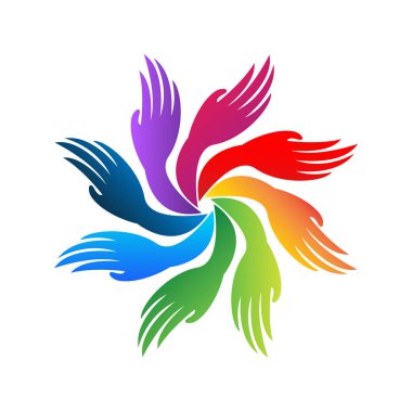 Eller takım çalışması insanlar logosu 