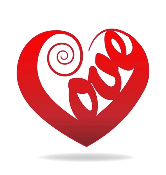 Amor corazón San Valentín logo — Vector de stock