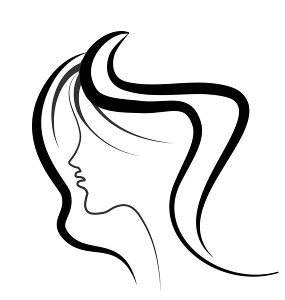 Γυναίκα ομορφιά πρόσωπο λογότυπο — Διανυσματικό Αρχείο