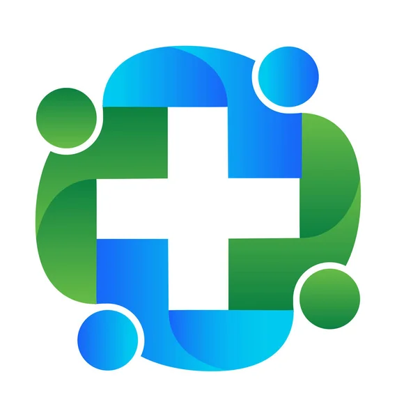 Logo ludzie medyczny praca zespołowa — Wektor stockowy